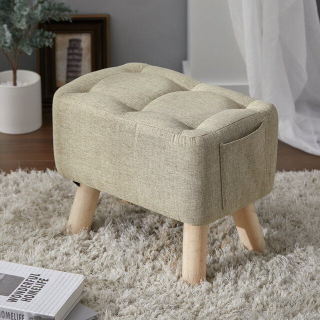 41cm Wide Tufted Rectangle Footstool Ottoman with Storage
