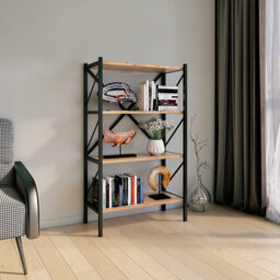Addley 121cm H x 66cm W Metal Standard Bookcase