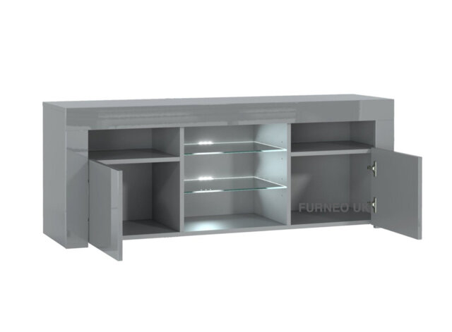 Puzzo  Grey TV Stand for TVs up to 55in with White LED Lights
