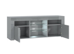 Puzzo  Grey TV Stand for TVs up to 55in with White LED Lights