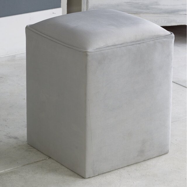 Henton 40cm Wide Velvet Square Solid Colour Pouffe Ottoman