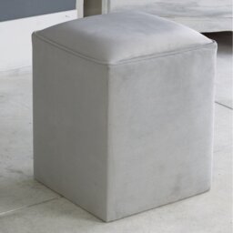 Henton 40cm Wide Velvet Square Solid Colour Pouffe Ottoman