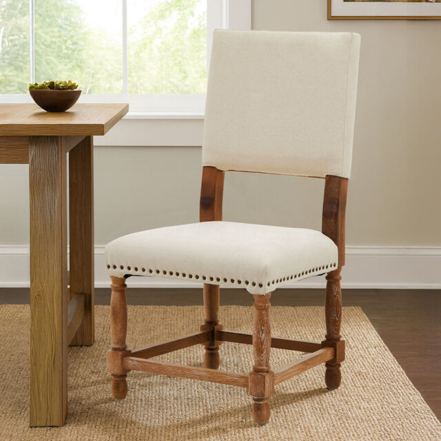 Huff 50cm H Linen Upholstered Side Chair in White