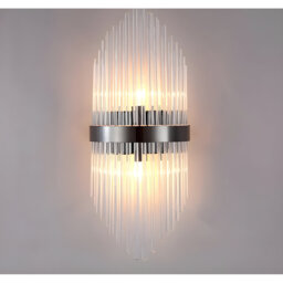 Rubyjane - Large Luxury Black Bedside Wall Light-Luxury Glass Wall Sconce – Modern E14 Bulb Base for Bedroom & Living Room-50cm