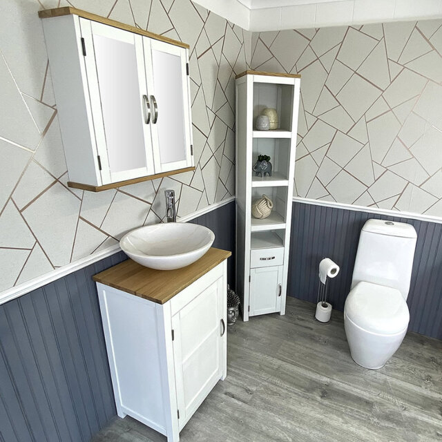 Marrs 485mm Single Bathroom Vanity with Vessel Stone Basin