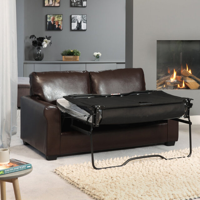 Aleasia Vegan Leather Sofa Bed