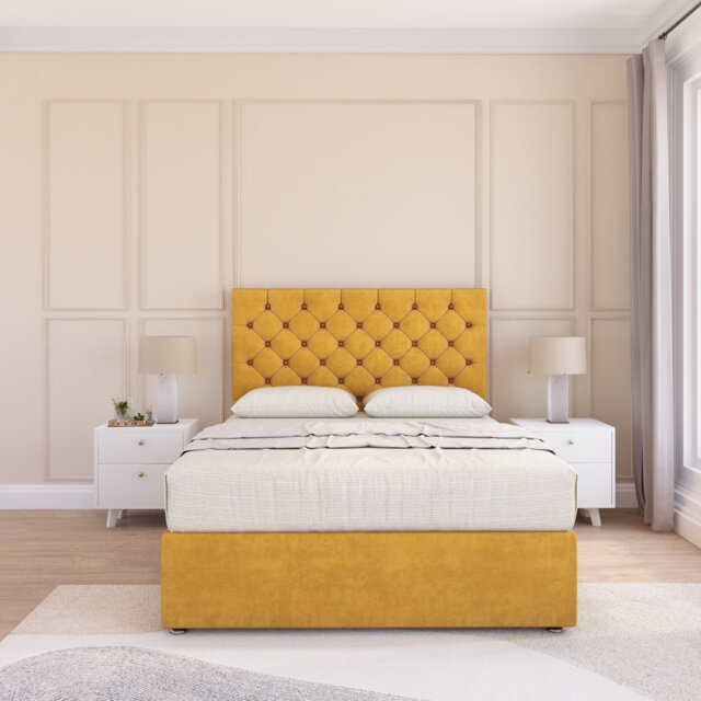 "2FT6 Mayfair Divan Bed Base - Naples Slate ,No Drawers & 26"" Struts Headboard - Small Single"