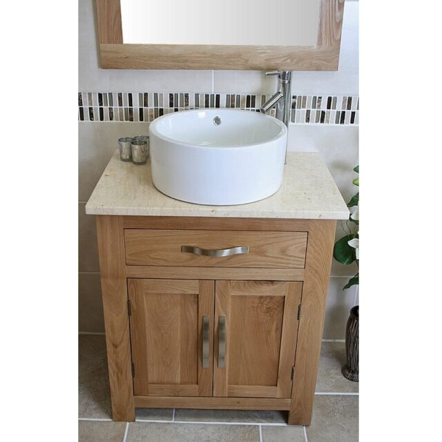Delreal 750mm Single Bathroom Vanity with Vessel Ceramic Basin