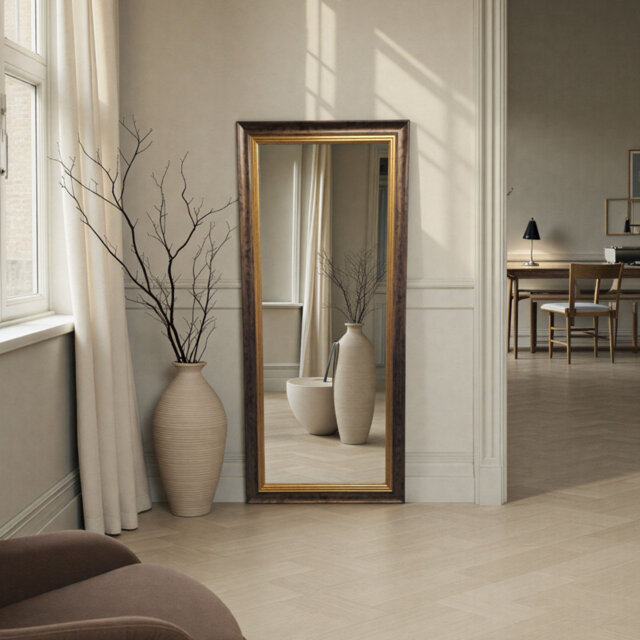 Classic Full Length Bronze Bevelled Wall Mirror