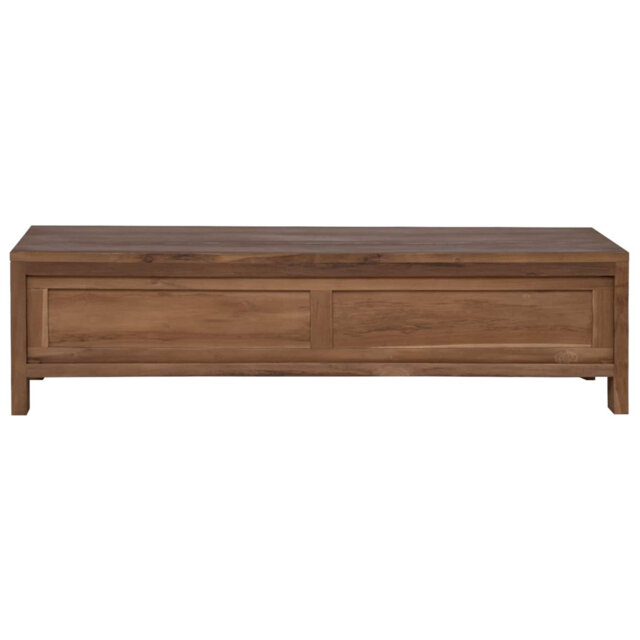 TV Cabinet with Storage Natural Solid Teak Wood Rustic Furniture Wooden