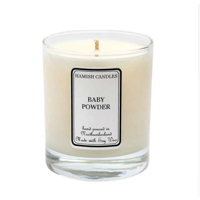 Baby Powder Scented Jar Candle with Glass Holder