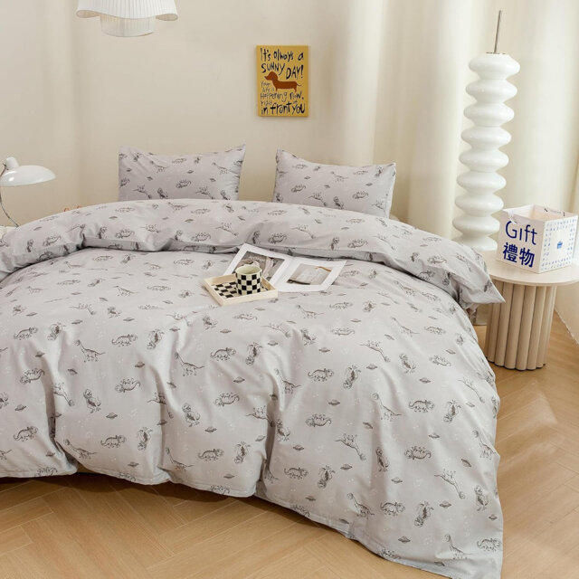 3 PCS Dinosaurs Space Duvet Cover Ultra Soft & Breathable Comforter Cover