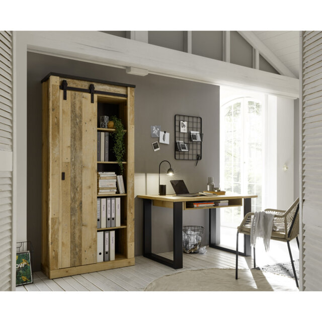 Jackeline 2 Piece Writing Desk Office Set with Chair Bookcase