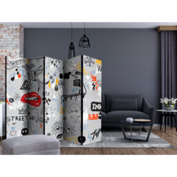 225cm W x 172cm H 5 - Panel Wood Folding Room Divider