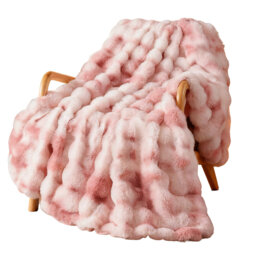 Tie-Dye Faux Rabbit Fur & Flannel Weighted Throw Blanket, Ultra Soft & Cozy for Sofa Couch Bed