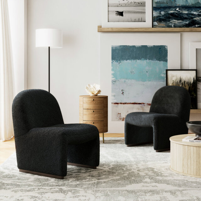 Lorenz Mid-century Side Chair with Hardwood Legs (Set of 2)