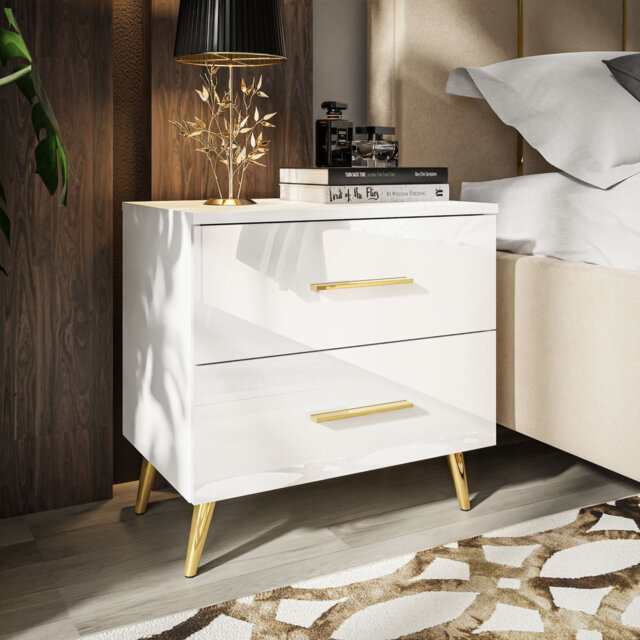 Xan 55cm W Manufactured Wood Bedside Table