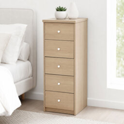 Ingrassia 5-Drawer Narrow Chest of Drawers, Tall Bedroom Furniture Storage