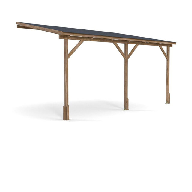 Dunster House Wooden Lean to Gazebo with Super Felt, Pressure Treated Wall Mounted Utopia