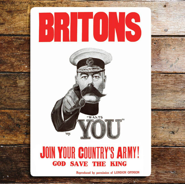 Britons Wants You Join Country Army Metal Wall DÃ©cor