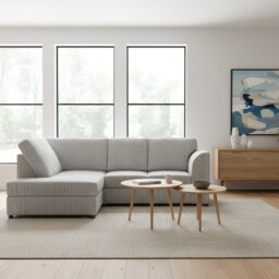 Jumbo Cord Hand Facing Corner Sofa With Footstool