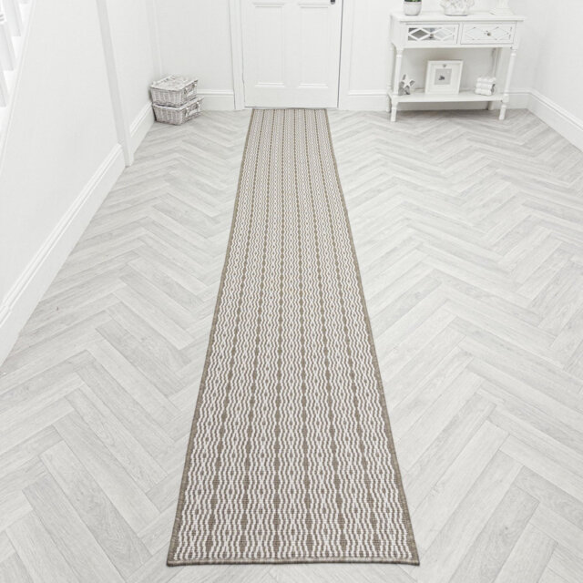 Cable Beige Indoor/Outdoor Hallway Runner Rug – Durable, Reversible & Hardwearing Carpet for Home or Garden