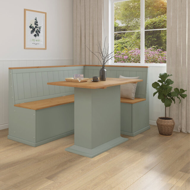 Appleridge Corner Wood Storage Bench
