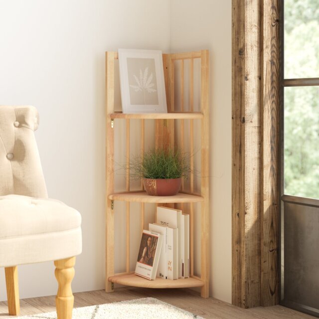 Modern Wood Corner Bookcase