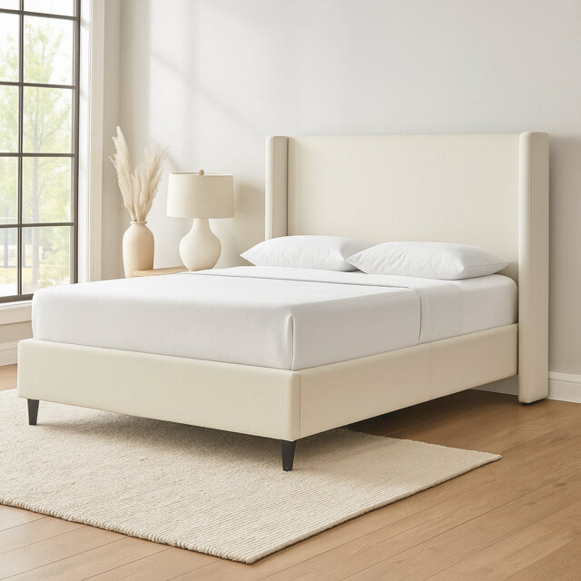 Ana Upholstered Wingback Bed