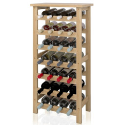 Coltan 28 Bottle Solid Wood Floor Wine Bottle Rack