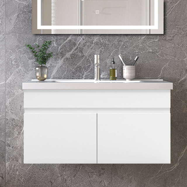 790mm Single Bathroom Vanity with Integrated Ceramic Basin