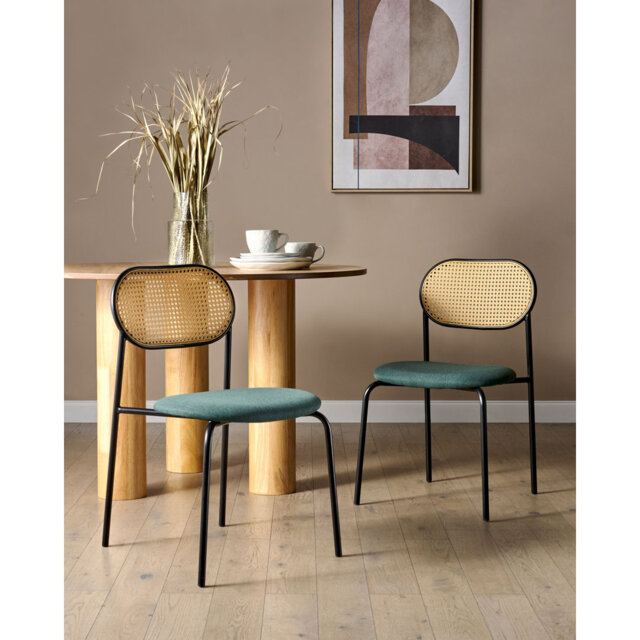 Alph 45cm H Linen Upholstered King Louis Bac Stacking Side Chair