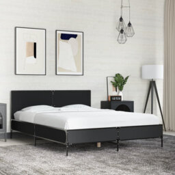 Vidaxl Bed Frame Sonoma Oak 140X200 Cm Engineered Wood And Metal