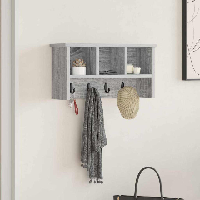 Wall-Mounted Coat Rack 50 X 16 X 26 Cm Engineered Wood