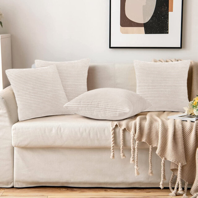Striped Square Euro Cushion Cover