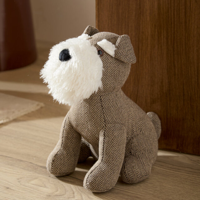 Schnauzer Dog Herringbone Door Stop