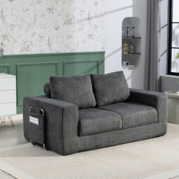176cm Convertible Sofa Bed 2 Seater Loveseat Sofa No Assembly Required