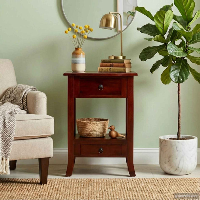 Solid Wood Top Console Table