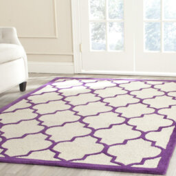 Rotteck Hand-Tufted Ivory/Purple Area Rug