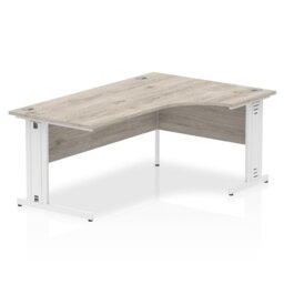 Zetta L-Shaped Metal Base Executive Desk
