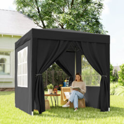 Outsunny 2 x 2 m Garden Pop Up Gazebo with Sidewalls Water Resistant