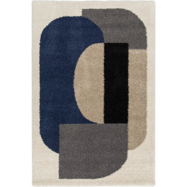 Faulk Abstract Machine Woven Cream Area Rug