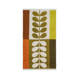 Stem Check Hazel-Ochre Cotton Towels