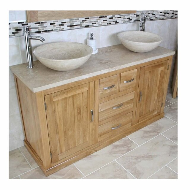 Debord 1430mm Single Bathroom Vanity with Vessel Stone Basin