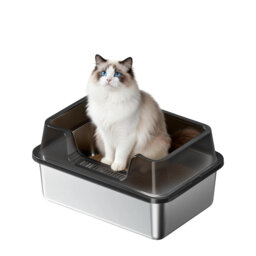 High Sided Stainless Steel Cat Litter Box – Extra Large, Non-Stick & Odor Resistant, Leak-Proof, Easy Clean, Non-Slip Base, Ideal for Multiple Cats &