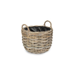 Wicker Curved Base Rattan Planter with Lining