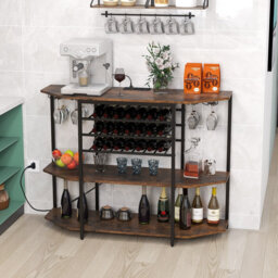 Ajayi Floor Wine Bottle & Glass Rack