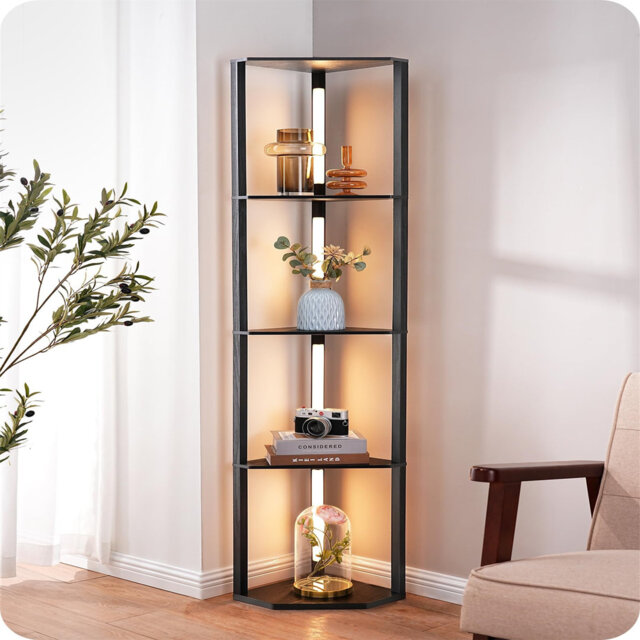 Calena 163cm H x 33cm W Corner Bookcase