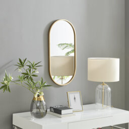 Roush Oval Shaped Metal Frame Mirror Simple Modern Design
