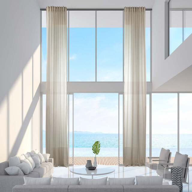 Extra Long & Extra Wide Chiffon Faux Silk Crep Single Panel Curtain